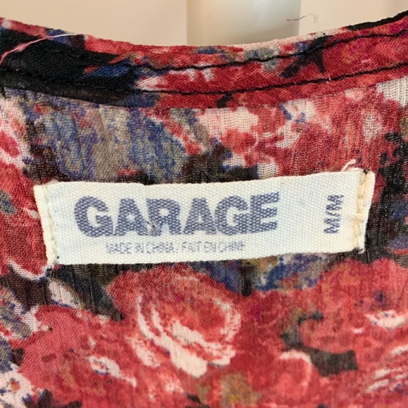 Garage Floral Sleeveless Blouse in Red and Black - Picture 2 of 5